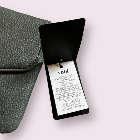 Rubi Faux Leather Crossbody Bag Charcoal Grey Gold Mini Casual Contemporary NWT - Picture 4 of 8